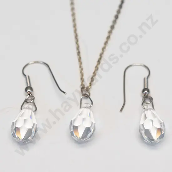 crystal necklace & earrings