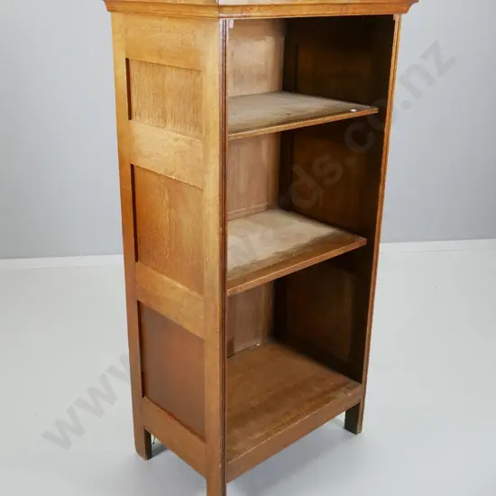 vintage French oak open shelf cabinet - no polish on inner surfaces H1220 W610 D395