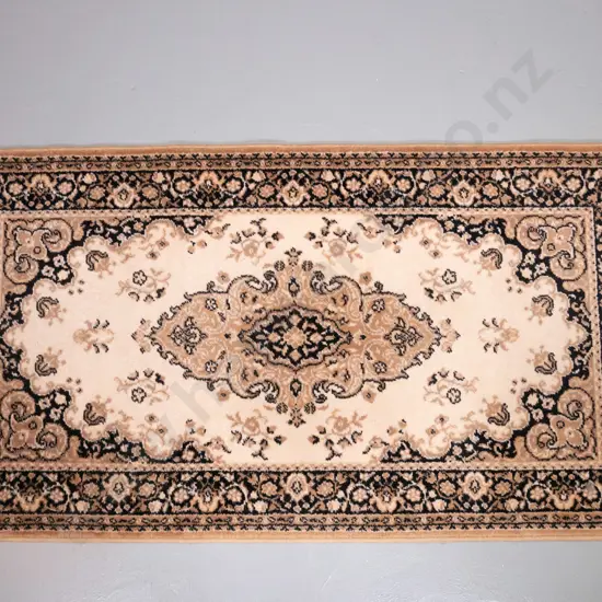 Persian style wool floor rug - creams and brown tones - L1500 W790