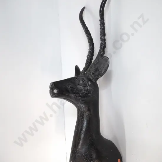 cast metal wall-hanging antelope head - some patches of finish loss H-730 W-250 D-250