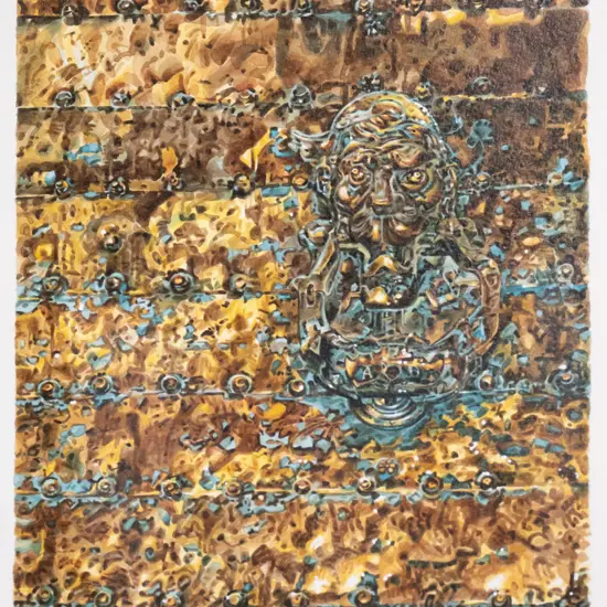 framed watercolour  "Mosque Door, Cordoba" H-360 W-260