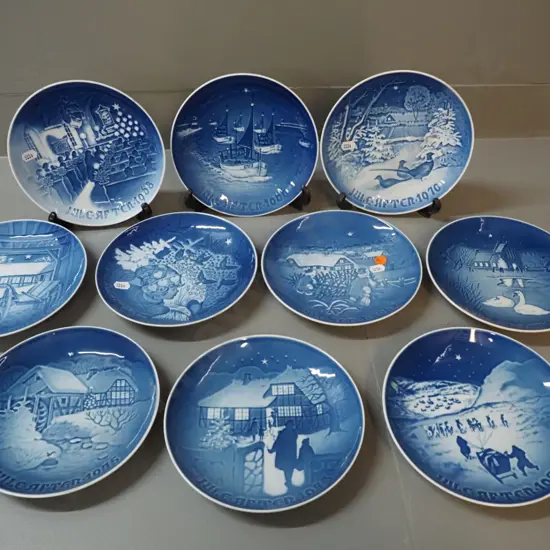 10 Bing & Grondahl Copenhagen Christmas plates - assorted dates from 1966 to 1985