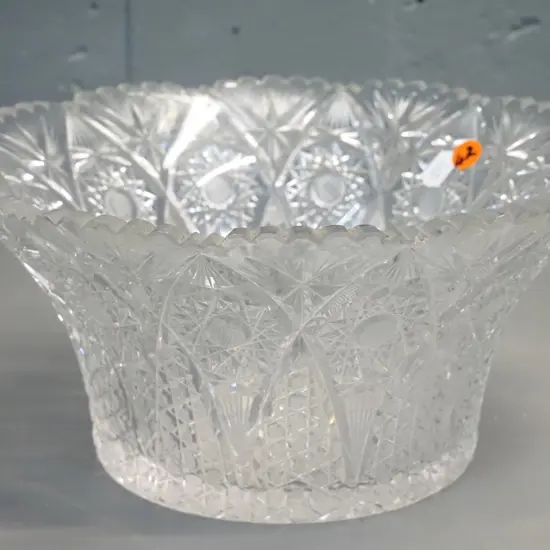 heavy cut crystal salad bowl H-120 D-260