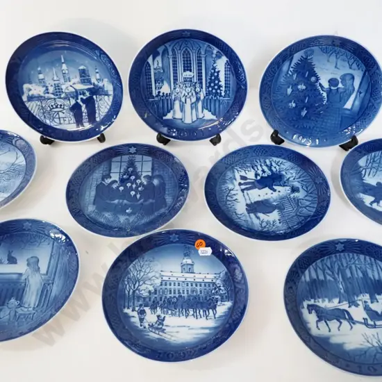 10 assorted Royal Copenhagen Christmas plates - 1980s and 90s dates - D-180