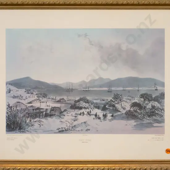 framed historic print - Port Otago H-270 W-410