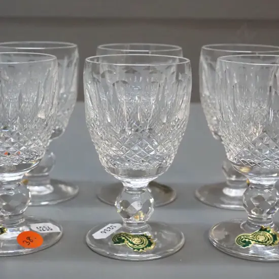 6 Waterford cut crystal Colleen pattern glasses - sherry or small wine H-100