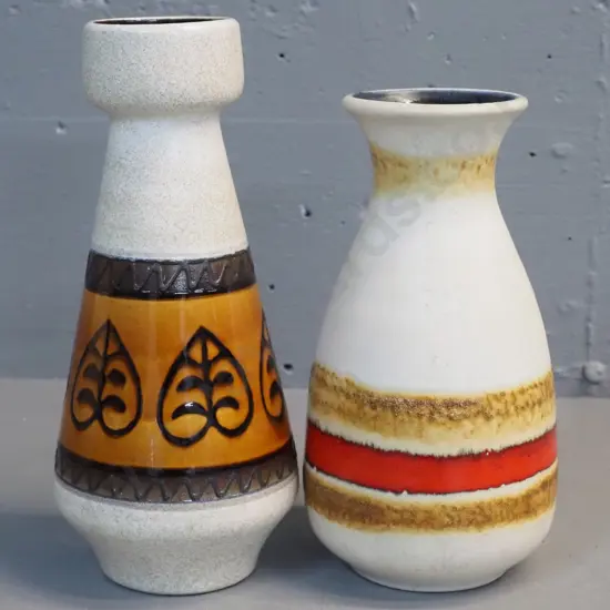 2 German pottery vases - taller is H-260