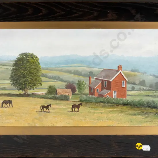 D McArthur - framed oil - countryside, Devon H-210 W-360