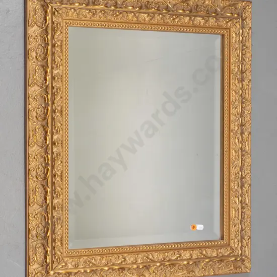 gilt framed bevelled edge mirror H-670 W-560