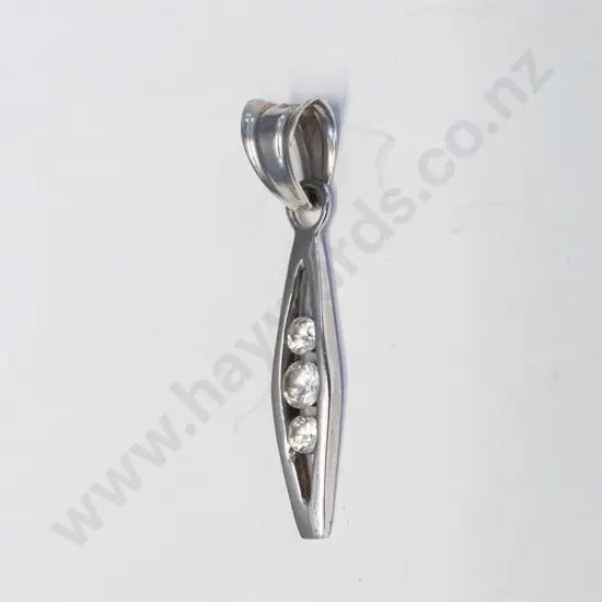 silver cz necklace stamped 9k no chain