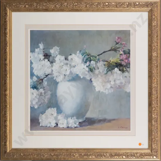 gilt framed print - still life flowers H-490 W-490