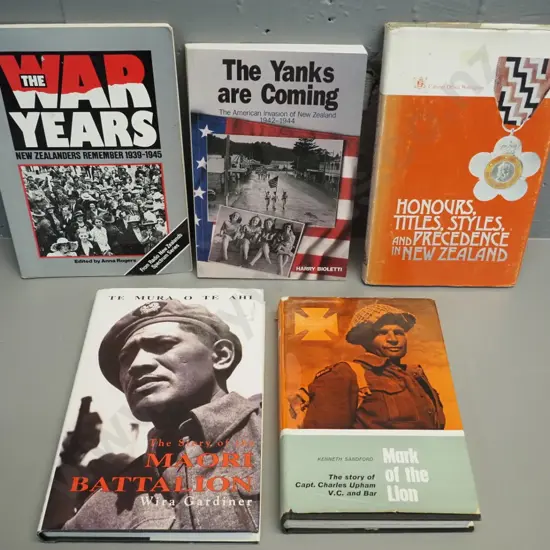 5 books: NZ and other military history including Maori Battalion