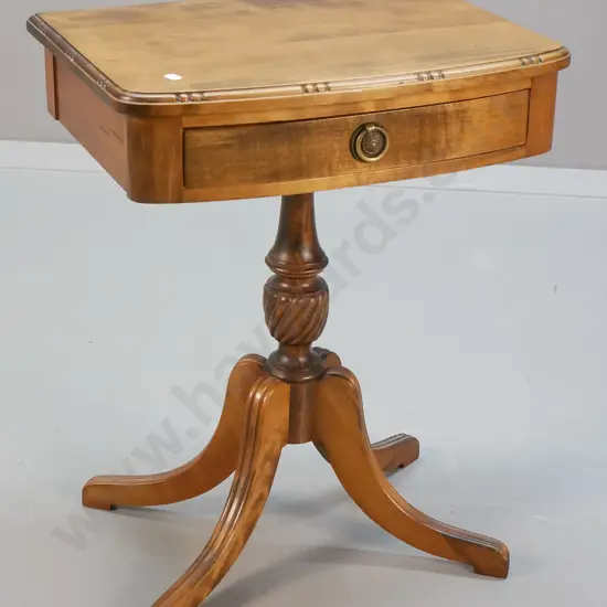mahogany period style occasional / telephone table w/ twist-carved pedestal base H-600 W-460 D-350