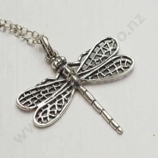 silver dragonfly necklace - all stamped 925