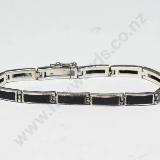silver onyx bracelet stamped 925