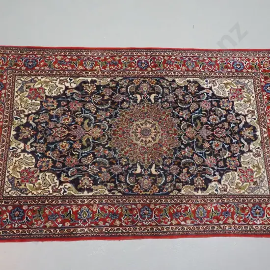 small Persian style silk floor rug L-1800 W-1100