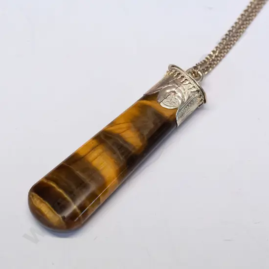 tiger's eye necklace - stamped 9C