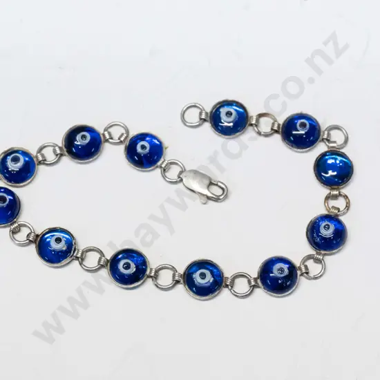 silver & blue stone bracelet stamped 925