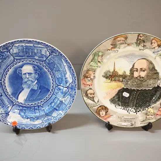 2 cabinet plates - Royal Doulton Shakespeare D-265 and a Spode Dickens