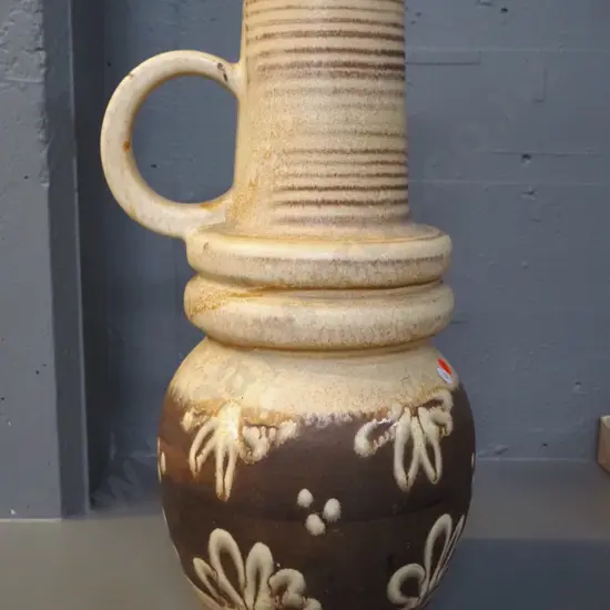 very large German pottery handled vase - marked 428/48. H-490