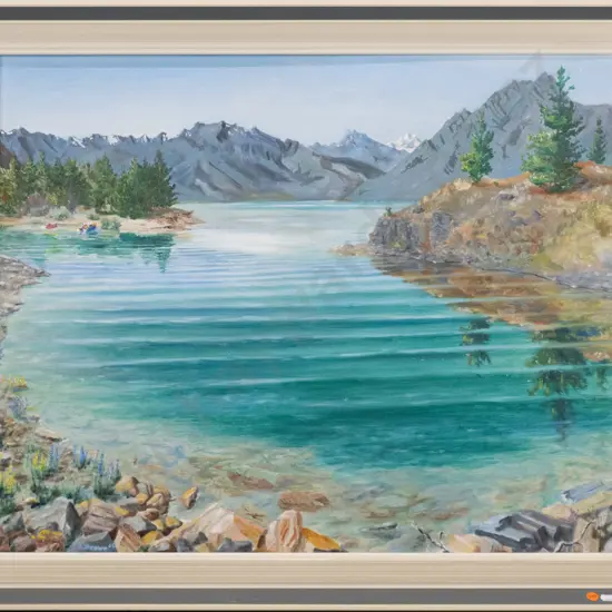 D Brown '68 - framed oil "Lake Hawea" H-590 W-730 (slight damage to frame)