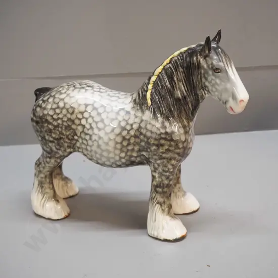 Beswick dappled grey draft horse figure H-220 L-270