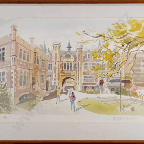 framed Douglas Chowns print - Otago University H-360 W-560