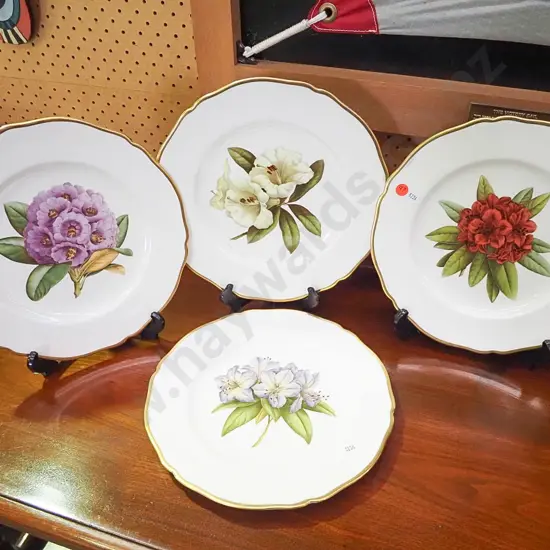 4x Spode rhododendron cabinet plates D-270