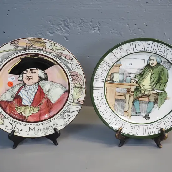 2 Royal Doulton cabinet plates - The Mayor D-270 and Dr. Johnson at the Cheshire Cheese