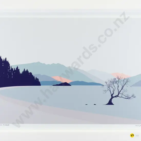 framed Bridget Hall poster print - Wanaka New Zealand H-360 W-530