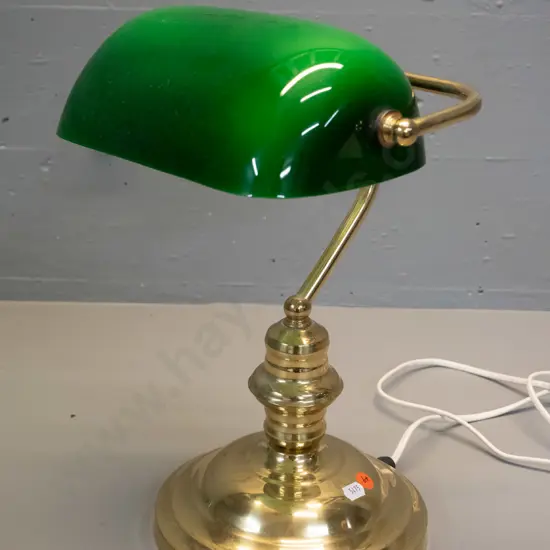 brass based banker's lamp
