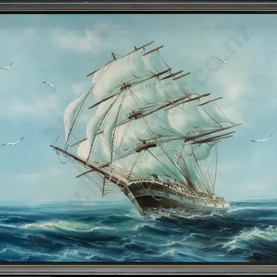framed acrylic - sailing ship H-630 W-900