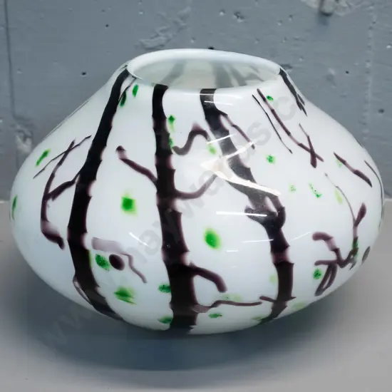 art glass vase - abstract tree motif H-170 D-230