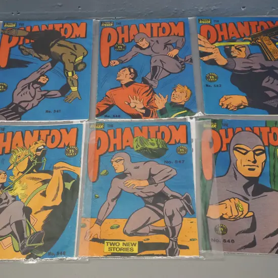 6 Phantom comics - mid-1970s Australian issues - Numbers 540, 541, 543, 546, 547, 548