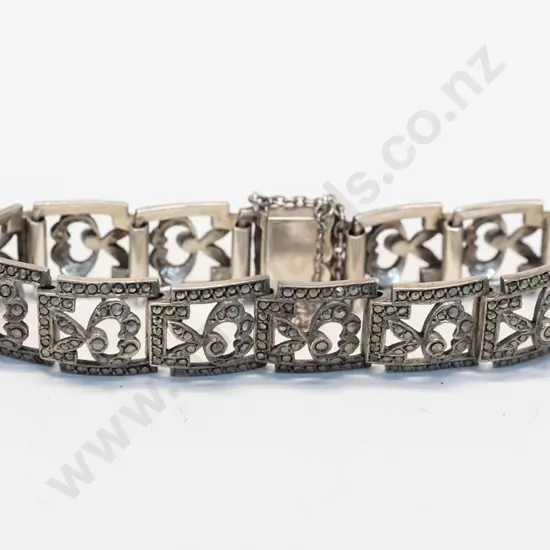 marcasite bracelet with safety chain