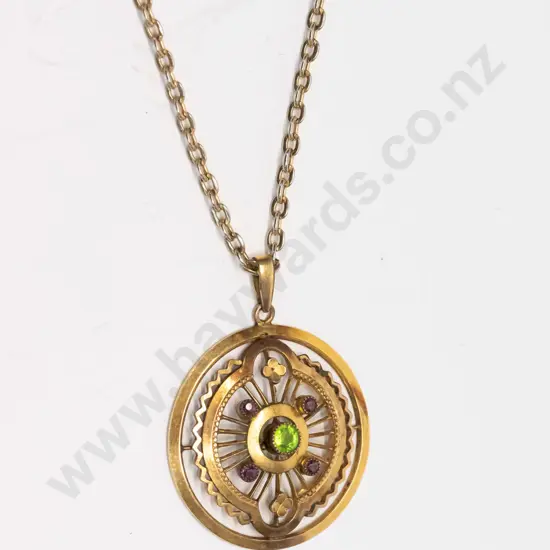 necklace with coloured stones no mark