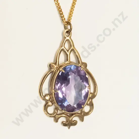9ct amethyst necklace - stamped