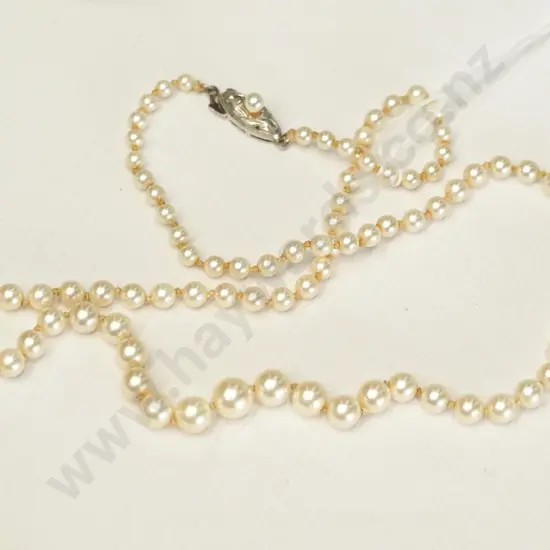 pearl necklace clasp stamped silver