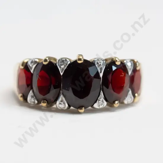 garnet dress ring stamped 375