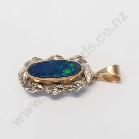 small green/blue pendant stamped 10k no chain