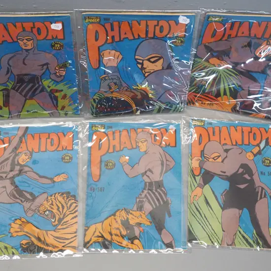 6 Phantom comics - mid-1970s Australian issues - Numbers 500, 501, 505, 506, 507, 508