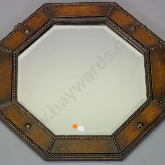 octagonal oak framed wall mirror W-520 D-520