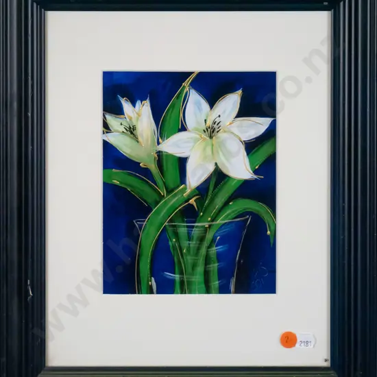 Deeanne Hobbs - framed mixed media - flowers H-180 W-140