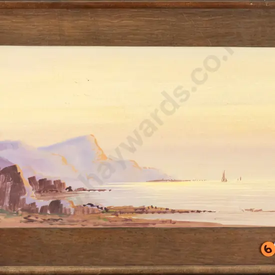 framed oil - coastal scene H-170 W-320
