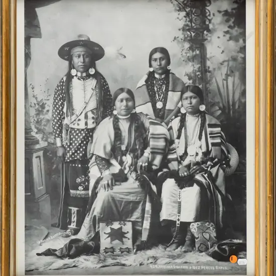 framed reproduction photographic print - First Nations people H-500 W-400
