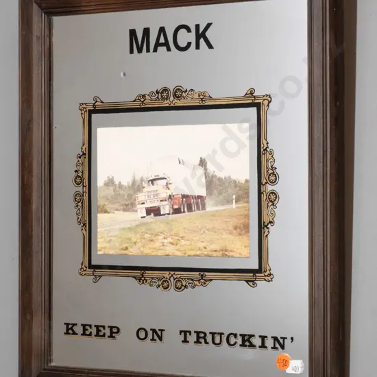 framed Mack advertising mirror H-350 W-290 (slight de-silvering)