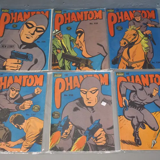 6 Phantom comics - mid-1970s Australian issues - Numbers 534, 535, 536, 537, 538, 539
