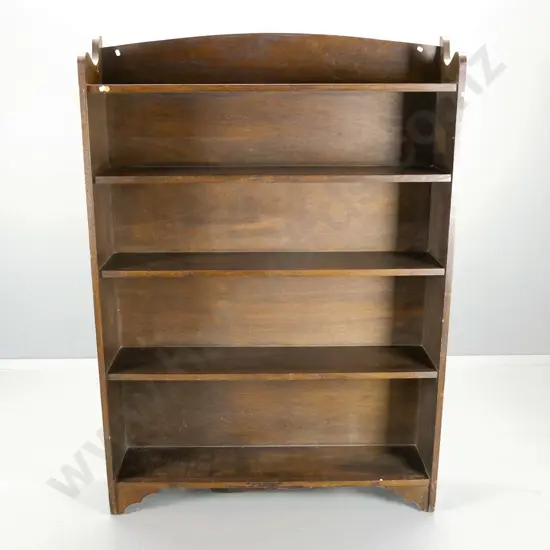 deco dark stained oak bookcase - some water marks to polish on top H-1490 W-1060 D-250