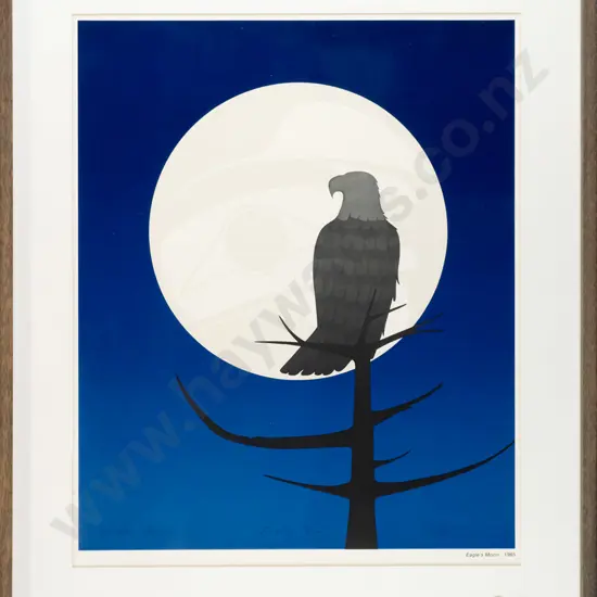 framed Roy Henry Vickers print - printer's proof 1985 "Eagles Moon" H-420 W-350