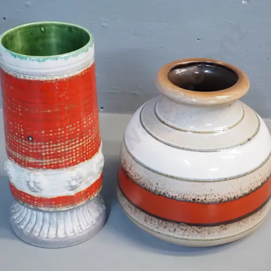 2 German pottery vases - one 'Scheurich' and one 'Bay' H-210